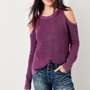 Hollister Purple Cold Shoulder Sweater Size XS